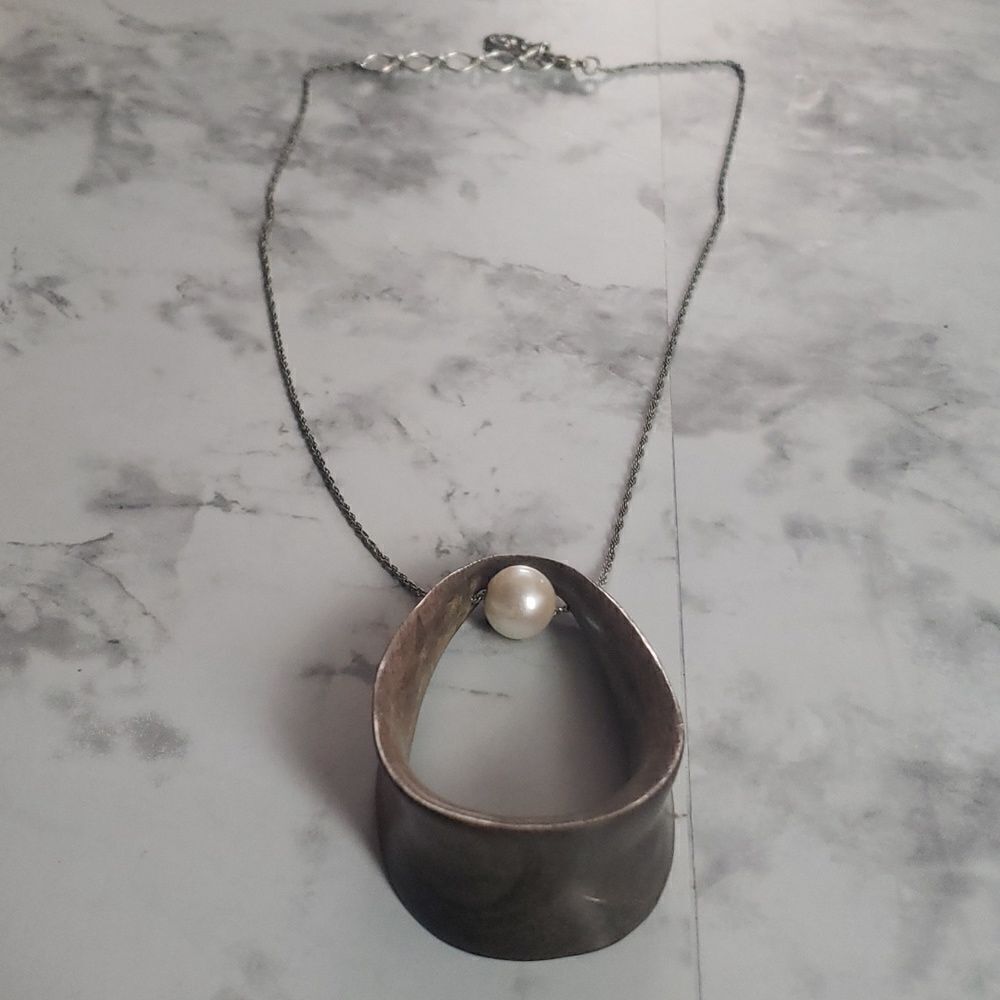 Wooden and Pearl Necklace by Nature